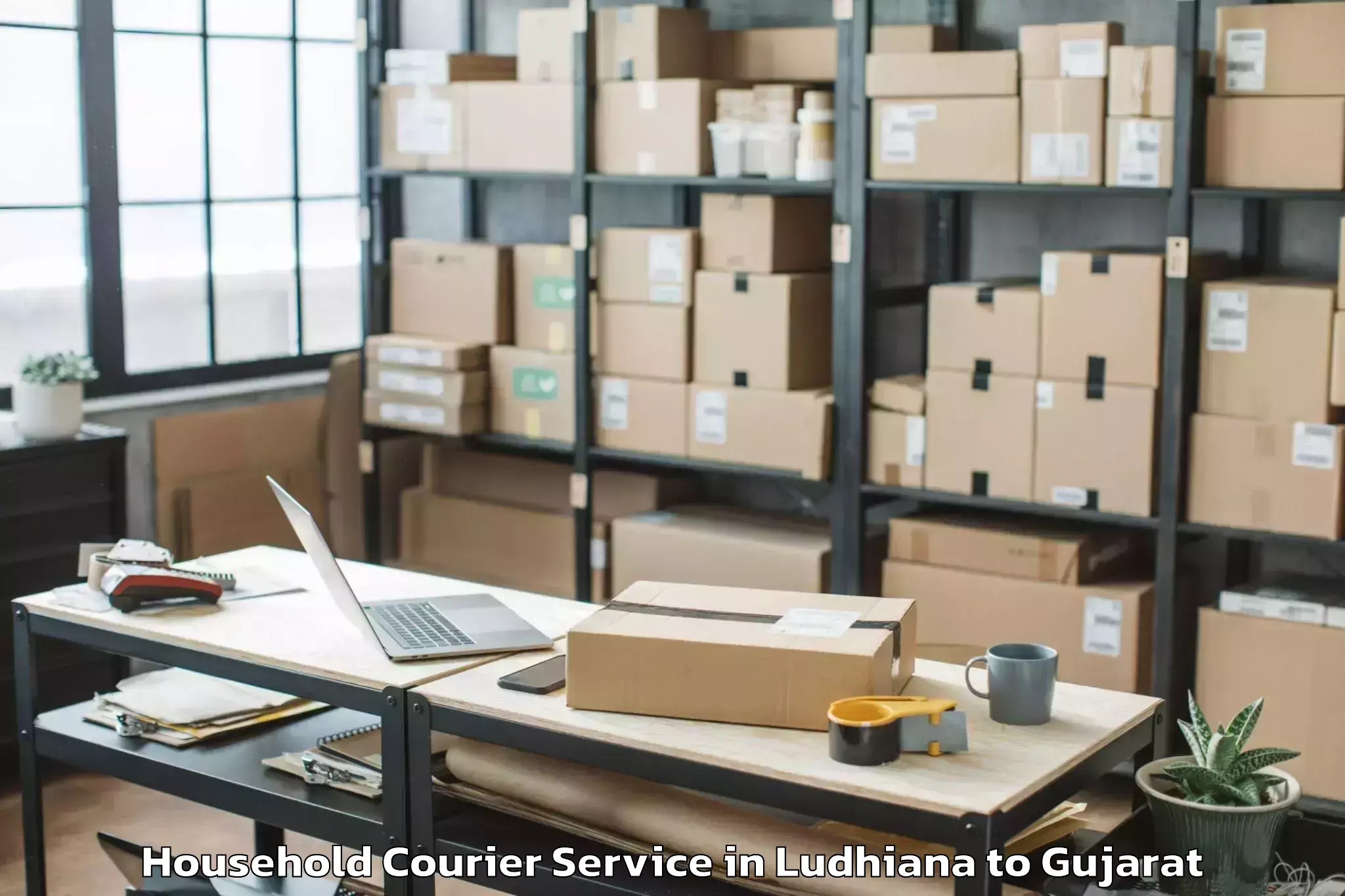 Expert Ludhiana to Karnavati University Gandhinag Household Courier